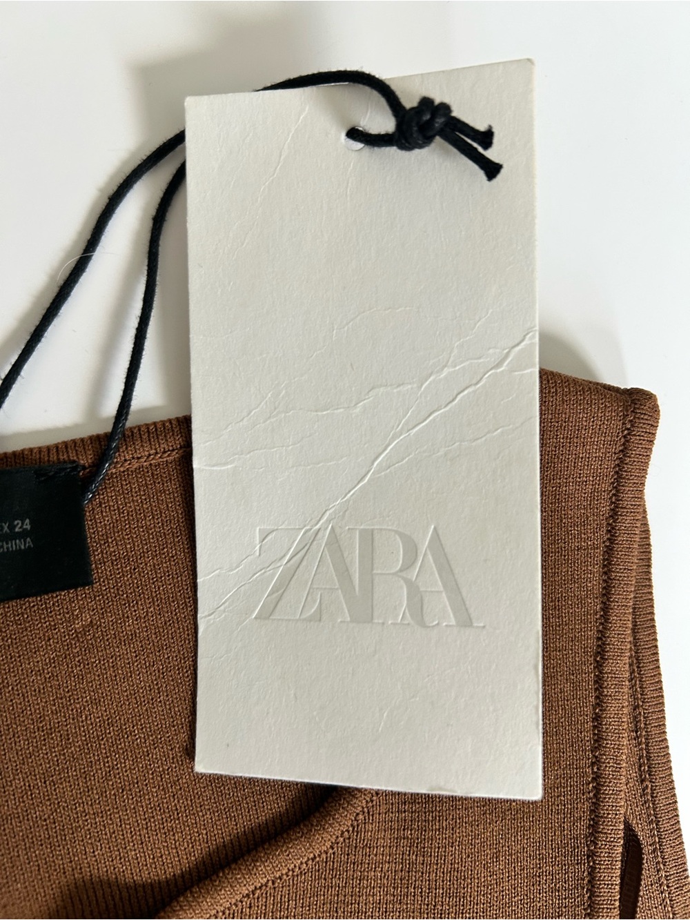 ZARA Brown Sleeveless Tank Top with Gold-Tone Buckle Cutouts - Picture 5 of 7
